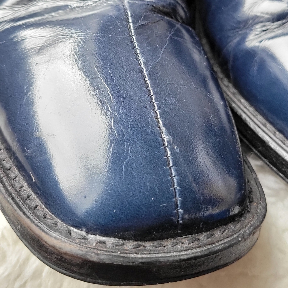 🔥🔥MADE IN SPAIN L'INTERVALLE Women's Navy Ankle Boots Barely Worn - Picture 16 of 16
